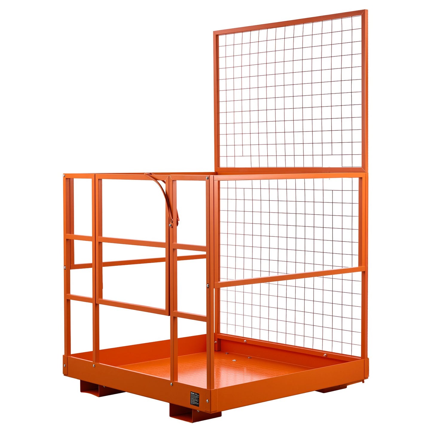 Forklift Safety Cage, 1225 x 1148 mm, Heavy Duty Forklift Man Basket, 635.03 kg Capacity Collapsible Work Platform Lift Basket with Safety Harness & Lock, for Most Aerial Jobs Lifting Loader