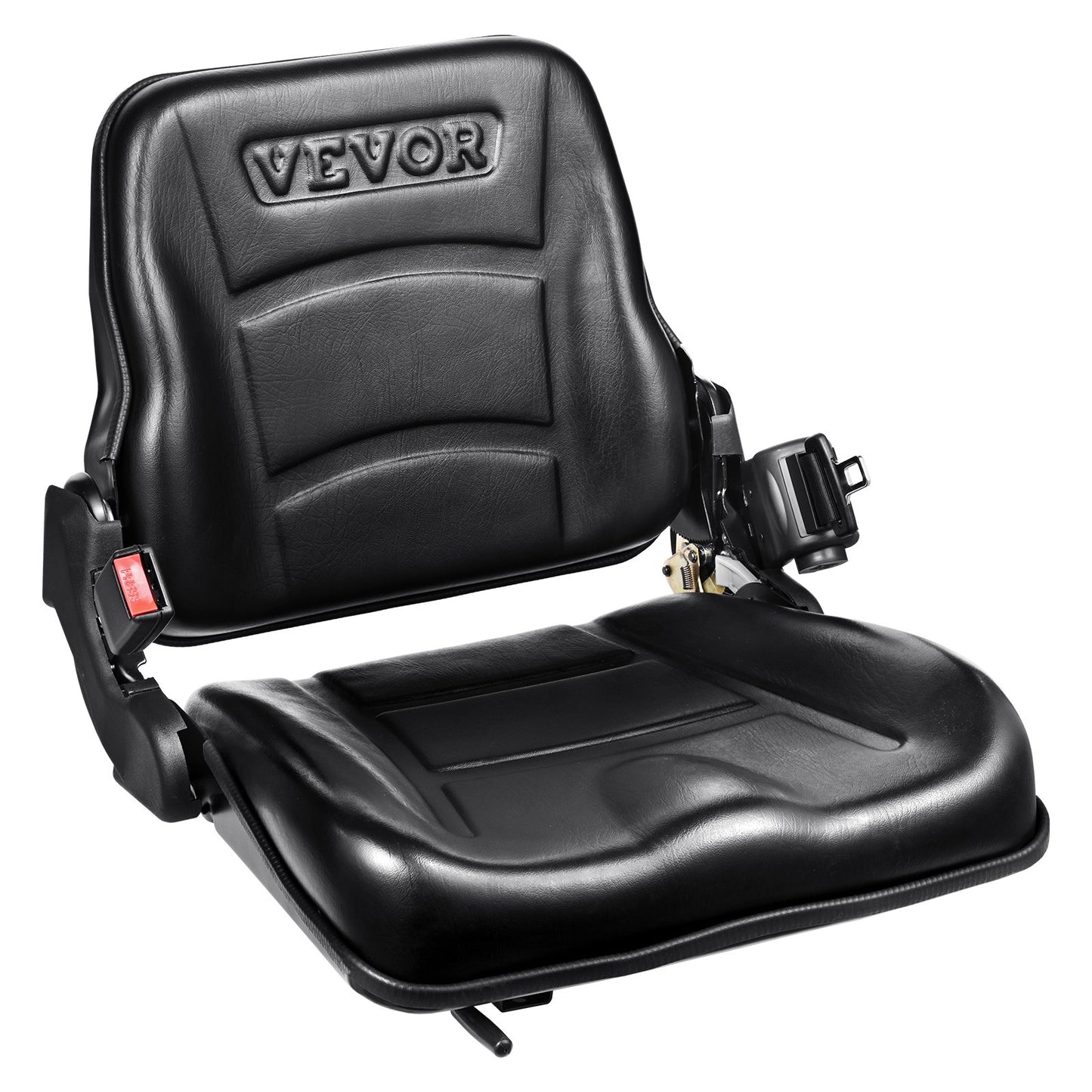 VEVOR Universal Forklift Seat, Fold Down Tractor Seat with Adjustable Angle Back,