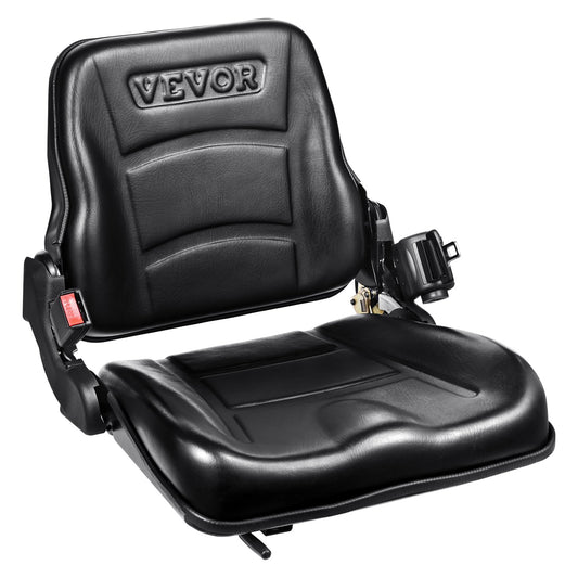 VEVOR Universal Forklift Seat, Fold Down Tractor Seat with Adjustable Angle Back,