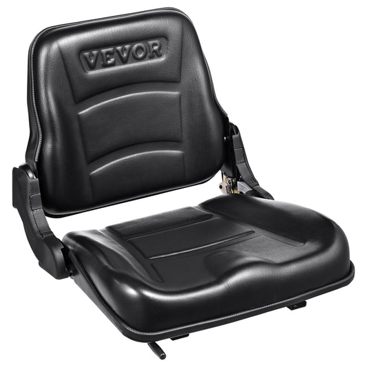 VEVOR Universal Forklift Seat, Fold Down Tractor Seat with Adjustable Angle Back
