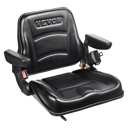 VEVOR Universal Forklift Seat, Fold Down Tractor Seat with Adjustable Angle Back,