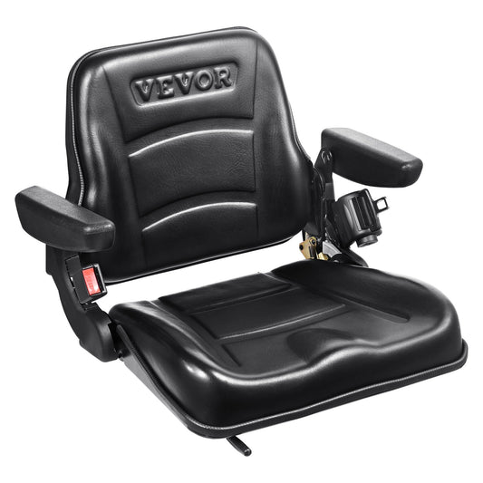 VEVOR Universal Forklift Seat, Fold Down Tractor Seat with Adjustable Angle Back,