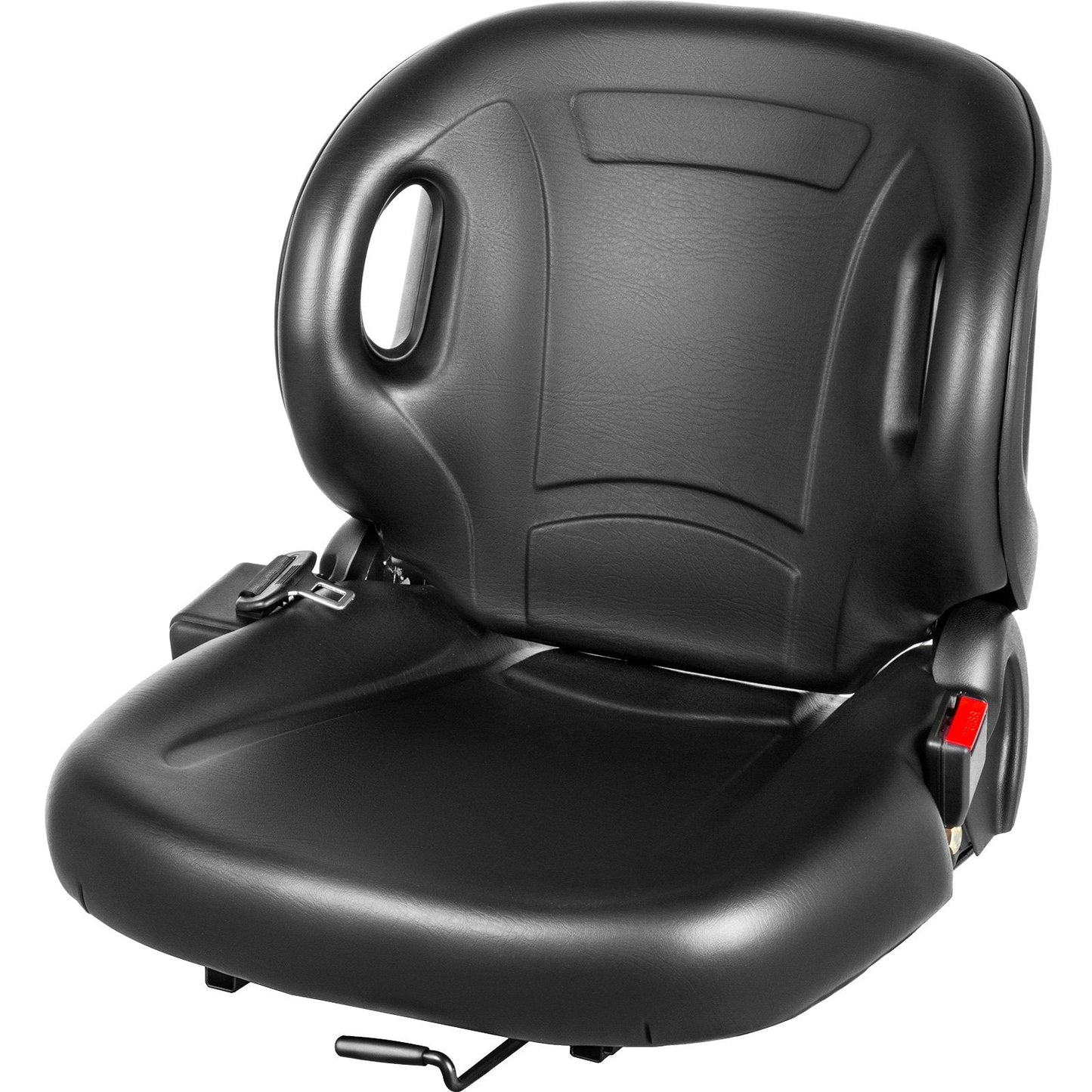 Universal Black Tractor Seat with Retractable Belt, Compatible with Various Models