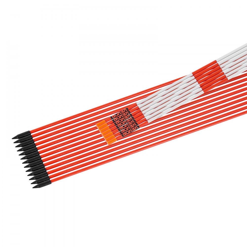VEVOR 200Pcs Reflective Driveway Markers 6.35mm Dia 122cm Snow Stakes Reflectors