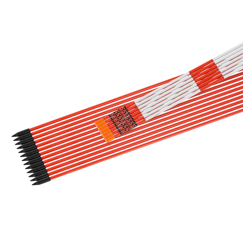 VEVOR 20Pcs Reflective Driveway Markers 6.35mm Dia 122cm Snow Stakes Reflectors
