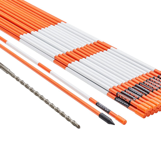 VEVOR Driveway Markers, 30 PCS 121.5cm, 0.78cm Diameter, Orange Fiberglass Poles