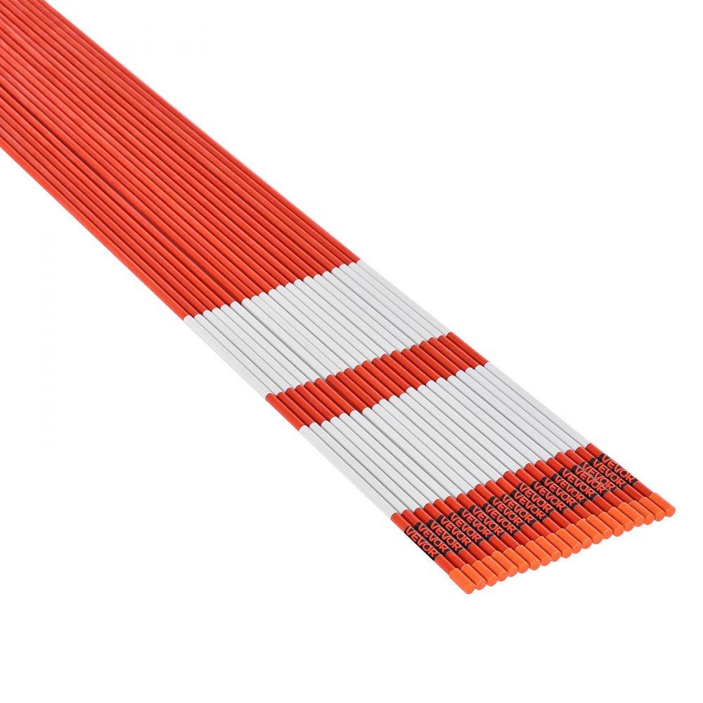 VEVOR 100Pcs Reflective Driveway Markers 7.87mm Dia 183cm Snow Stakes Reflector