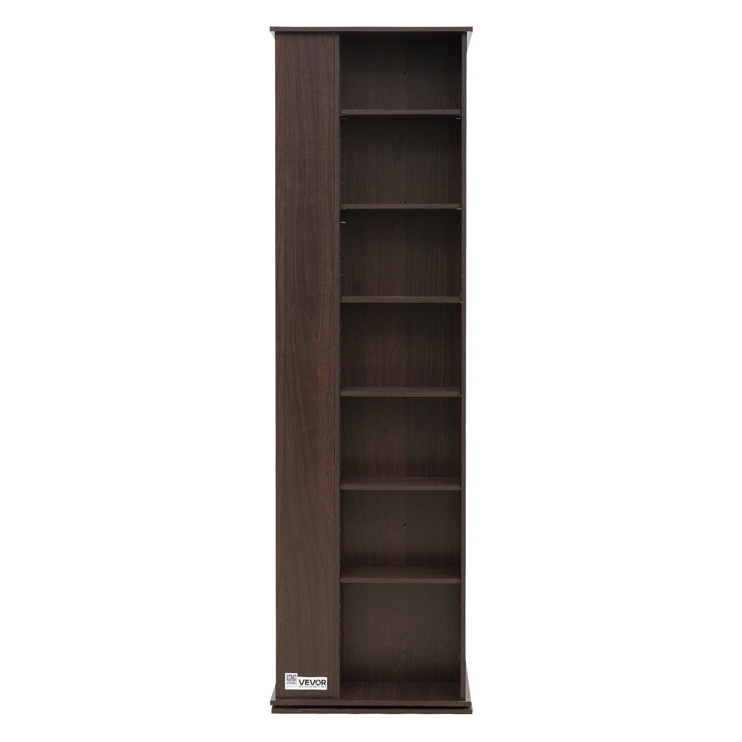Media Storage Cabinet, CD Rack Tower, 34 Compartments Rotating Media Tower Rack for CDs, DVDs, Books and Game Discs, DVD Stand for Living Room, Home Office and Recording Room, Brown
