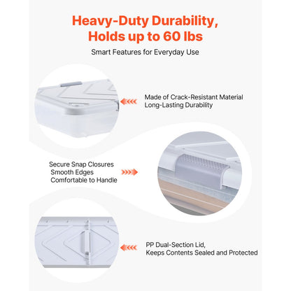 VEVOR Under Bed Storage with Wheels 805x396x175 mm Rolling Storage Bags 4 Pack
