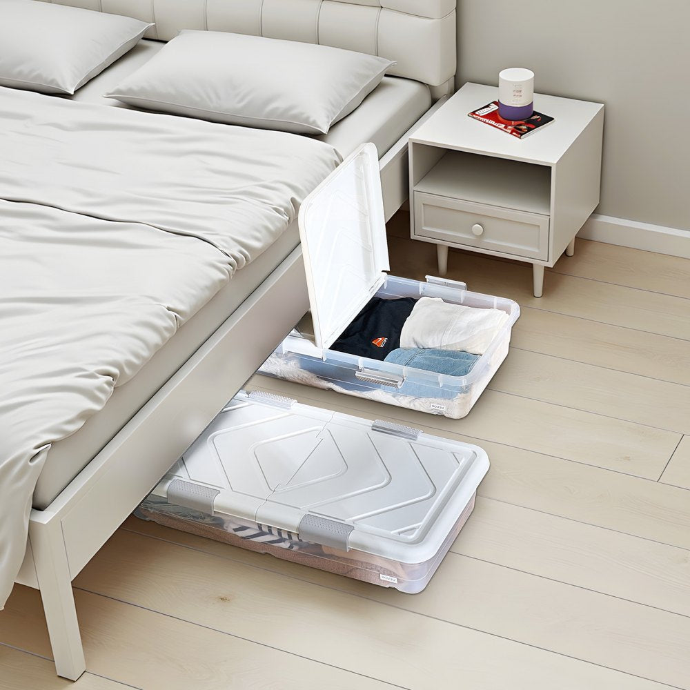 VEVOR Under Bed Storage with Wheels 1010x510x150 mm Rolling Storage Bags 2 Pack