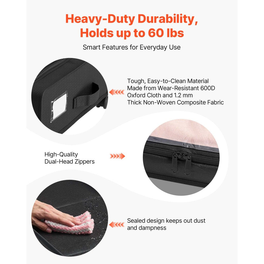 Under Bed Storage with Wheels 770x470x173 mm Rolling Storage Bags 2 Pack