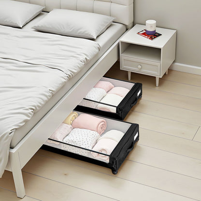 Under Bed Storage with Wheels 770x470x173 mm Rolling Storage Bags 2 Pack