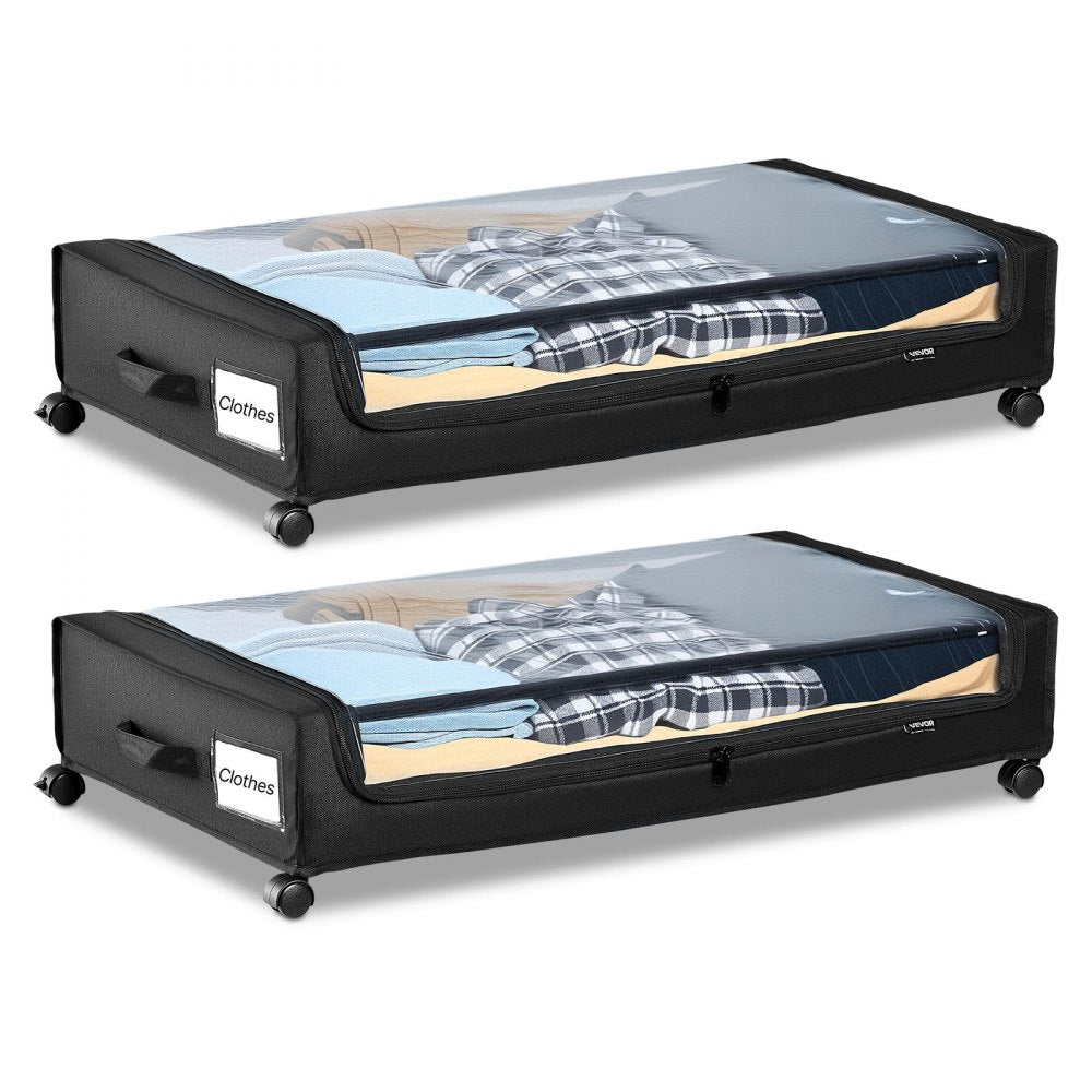 Under Bed Storage with Wheels 770x470x173 mm Rolling Storage Bags 2 Pack