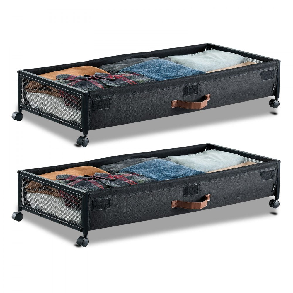 Under Bed Storage with Wheels 915x460x185 mm Rolling Storage Bags 2 Pack