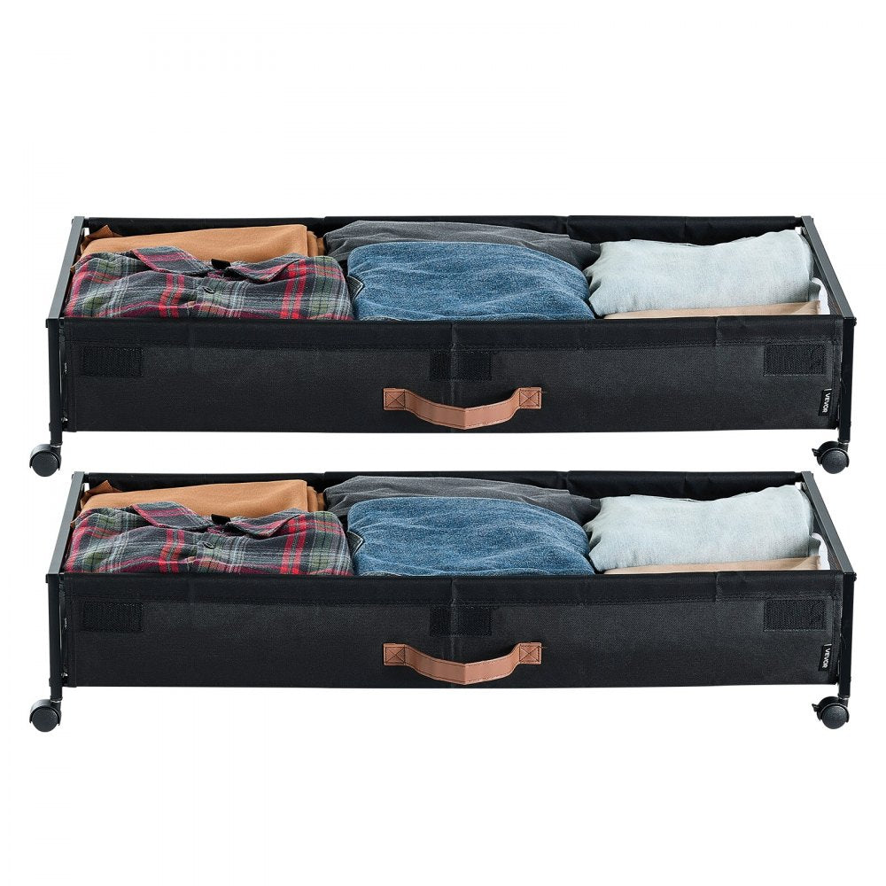 Under Bed Storage with Wheels 915x460x185 mm Rolling Storage Bags 2 Pack