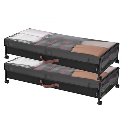 Under Bed Storage with Wheels 915x460x185 mm Rolling Storage Bags 2 Pack