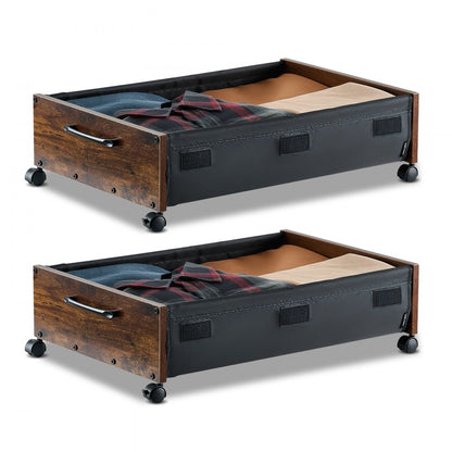 Under Bed Storage with Wheels 650x460x180 mm Rolling Storage Bags 2 Pack