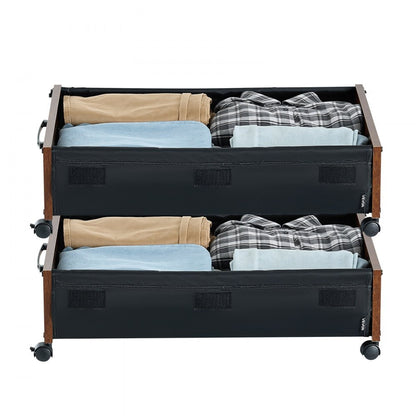 Under Bed Storage with Wheels 650x460x180 mm Rolling Storage Bags 2 Pack
