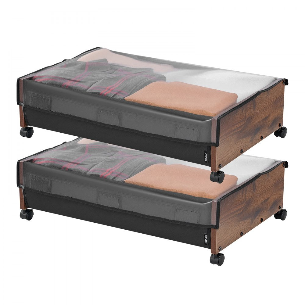 Under Bed Storage with Wheels 650x460x180 mm Rolling Storage Bags 2 Pack
