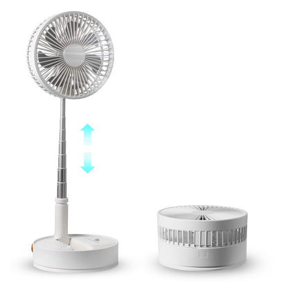 Compact 0.2m Foldable Oscillating Fan with Remote & 4 Speed Settings, USB Rechargeable