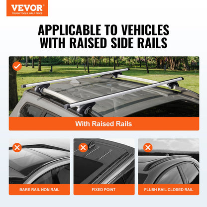 VEVOR Universal Roof Rack Crossbar for Vehicle with Side Rail Aluminum with Lock