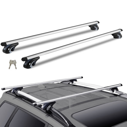 Universal Aluminum Roof Rack Crossbar with Lock, 3.2 kg Capacity, 1.37 m Length