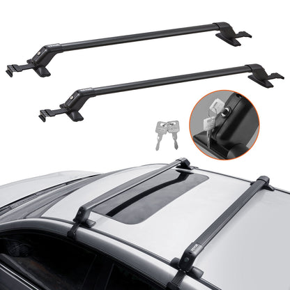 Aluminum Roof Rack Crossbar with Lock for Naked Roofs, 70 kg Capacity, 1.08 m