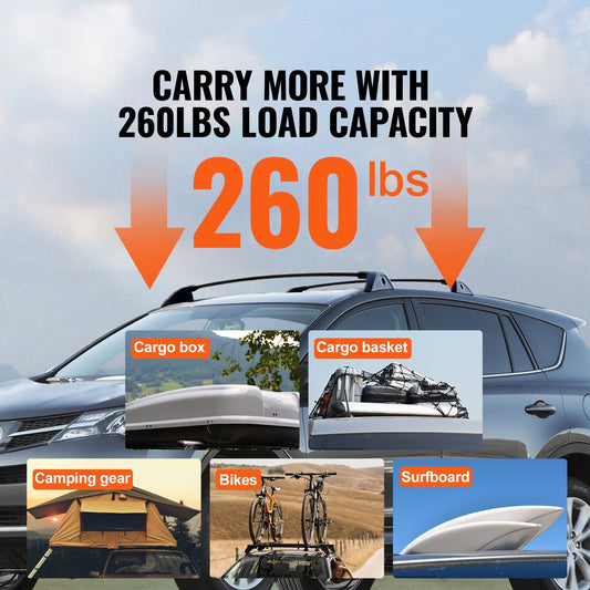 Aluminum Roof Rack Crossbar for Toyota RAV4 2019-2022 with Lock, 118 kg Capacity