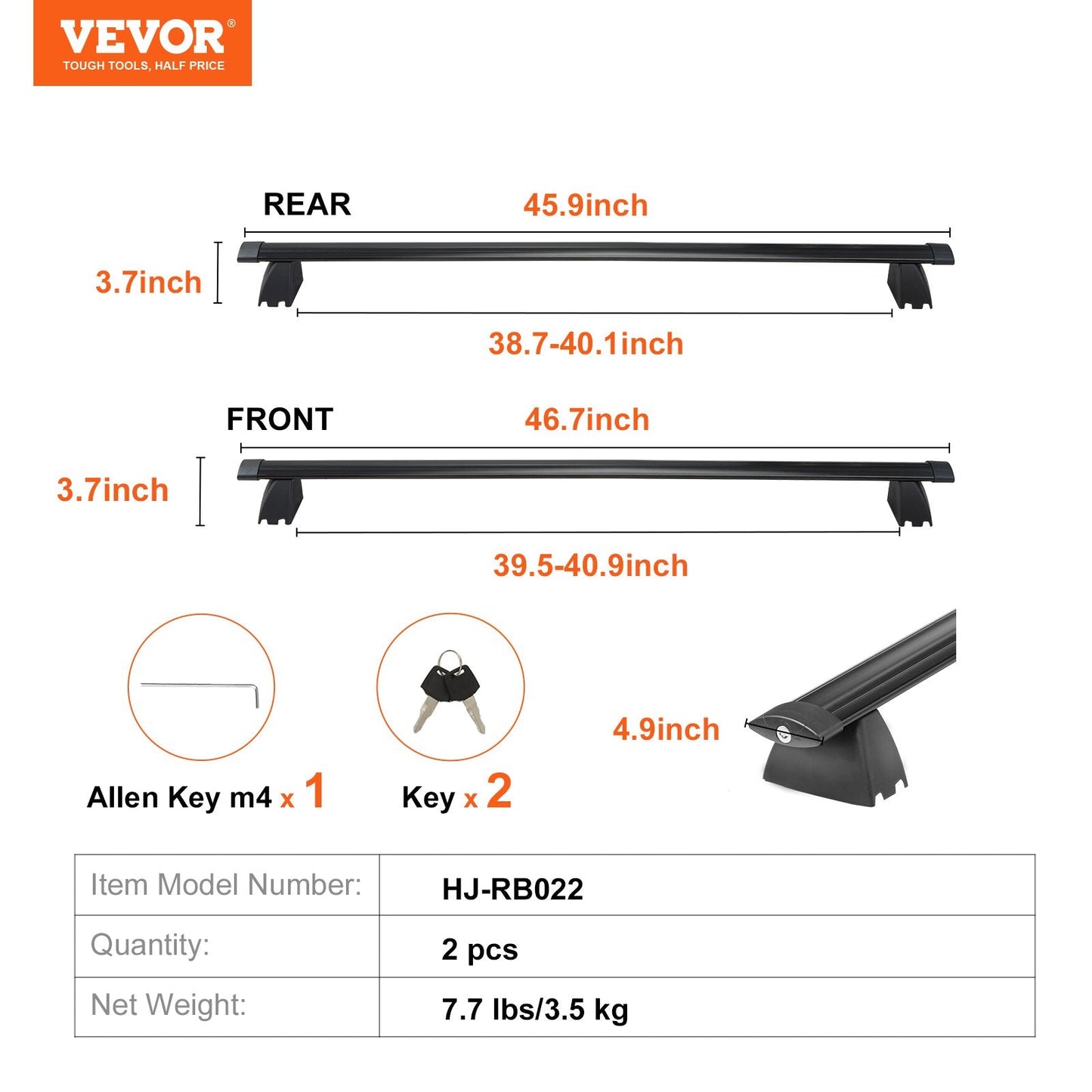 Aluminum Roof Rack Crossbar for Jeep Grand Cherokee 2011-2021 with Lock