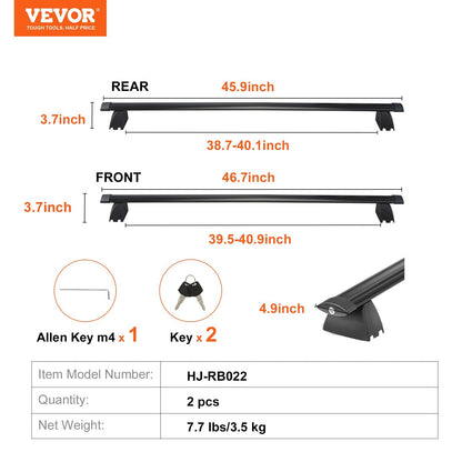 Aluminum Roof Rack Crossbar for Jeep Grand Cherokee 2011-2021 with Lock