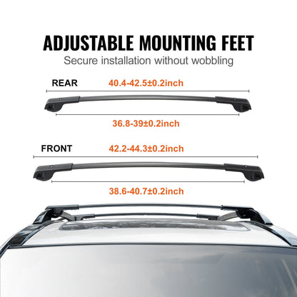 Aluminum Roof Rack Crossbars for Subaru Forester 2014-2022, 2pcs, 90kg Capacity