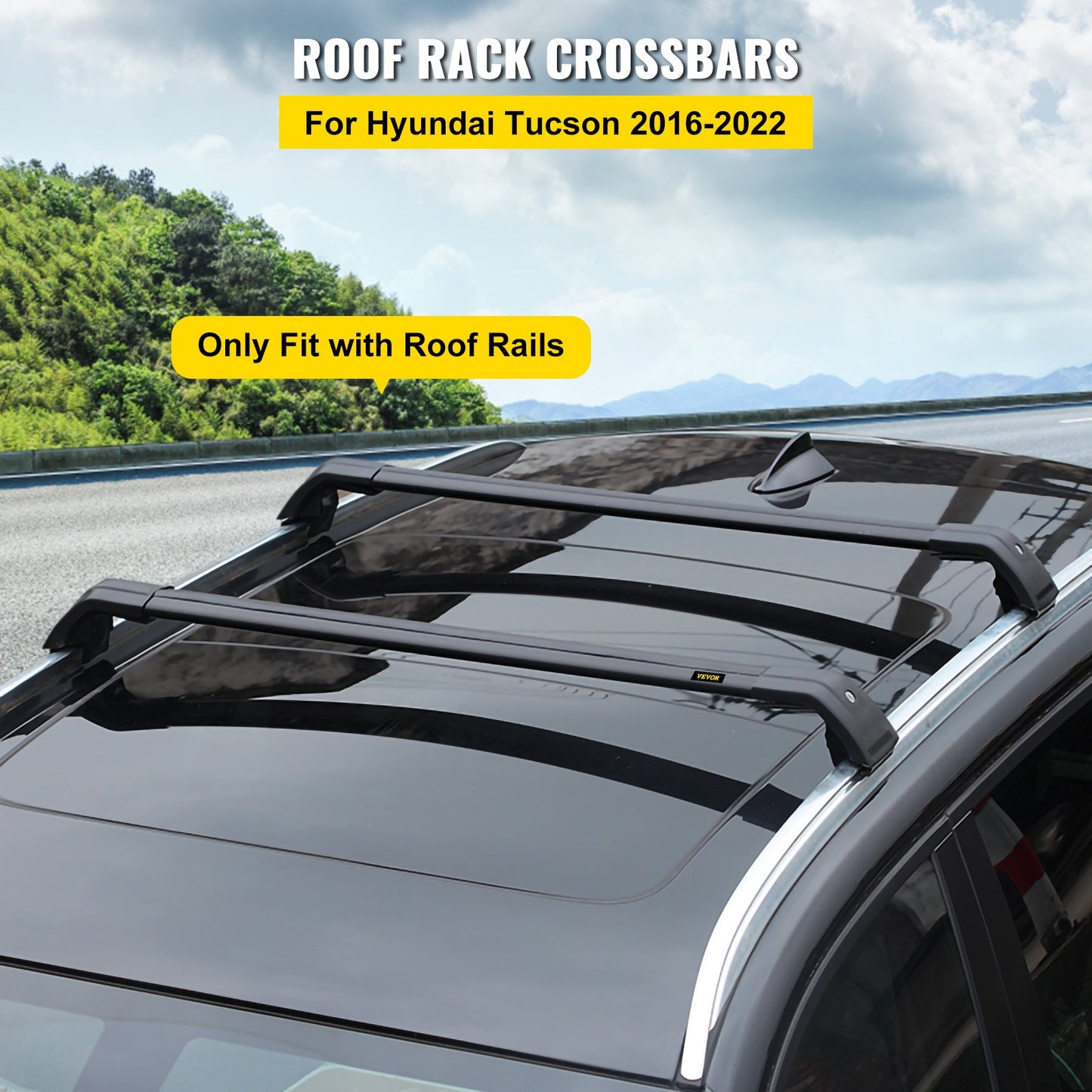 VEVOR Roof Rack Cross Bars for Hyundai Tucson 2016 2017 2018 2019 2021, 330LBS Capacity