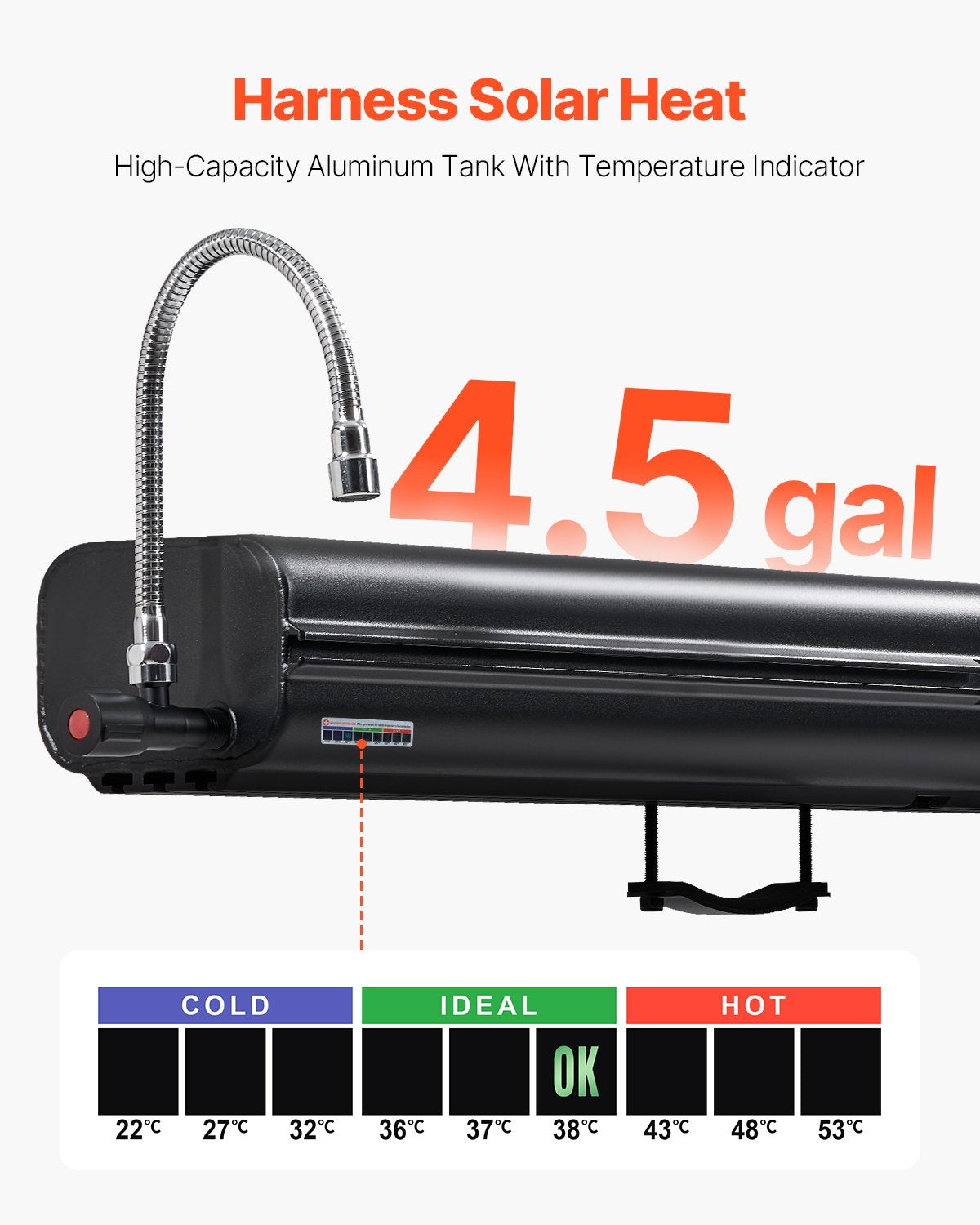 VEVOR 4.5 Gal Roof Rack Water Tank Portable Water Tank with Splash-Guard Panel