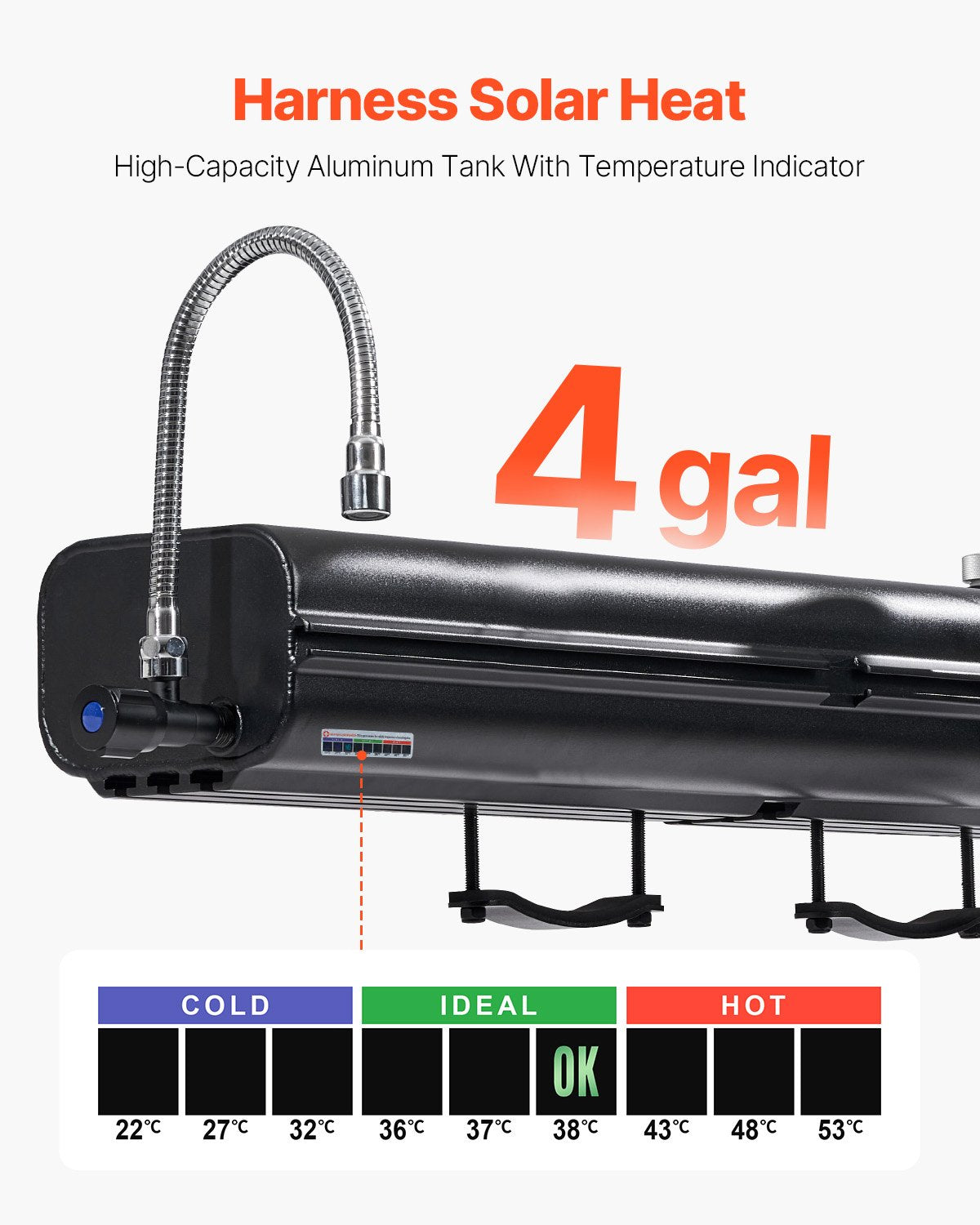 VEVOR 4 Gal Roof Rack Water Tank Portable Water Tank with Splash-Guard Panel