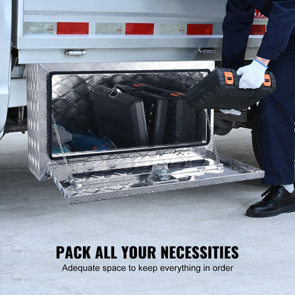 VEVOR Underbody Truck Box, 30"×14"×16" Pickup Storage Box, Heavy Duty Aluminum Diamond