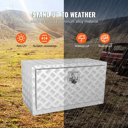 VEVOR Underbody Truck Box, 30"×14"×16" Pickup Storage Box, Heavy Duty Aluminum Diamond