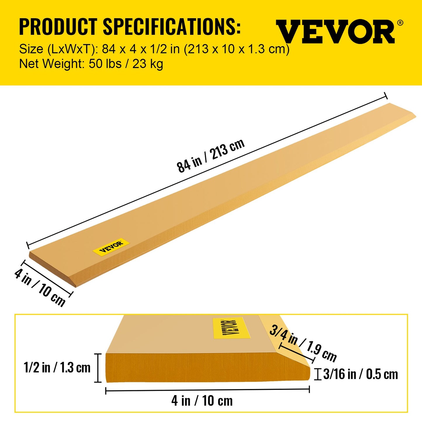 VEVOR Bucket Cutting Edge, 213x10x1.3 Bucket Edge, Weld-on and Bolt-on Advanced