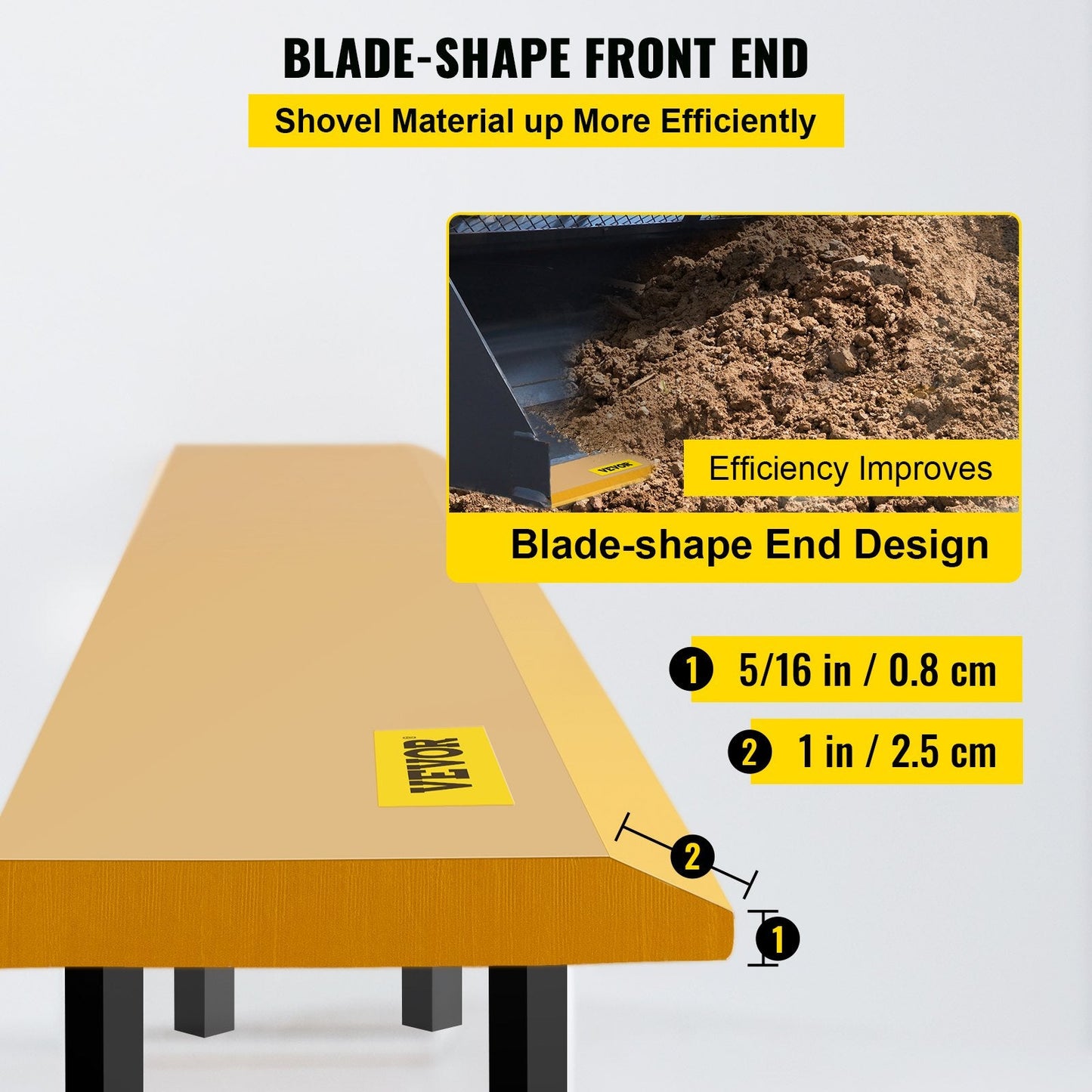 Heavy-Duty Loader Cutting Edge, 213x15x1.9 cm, Weld/Bolt, 16Mn Steel, 47 kg