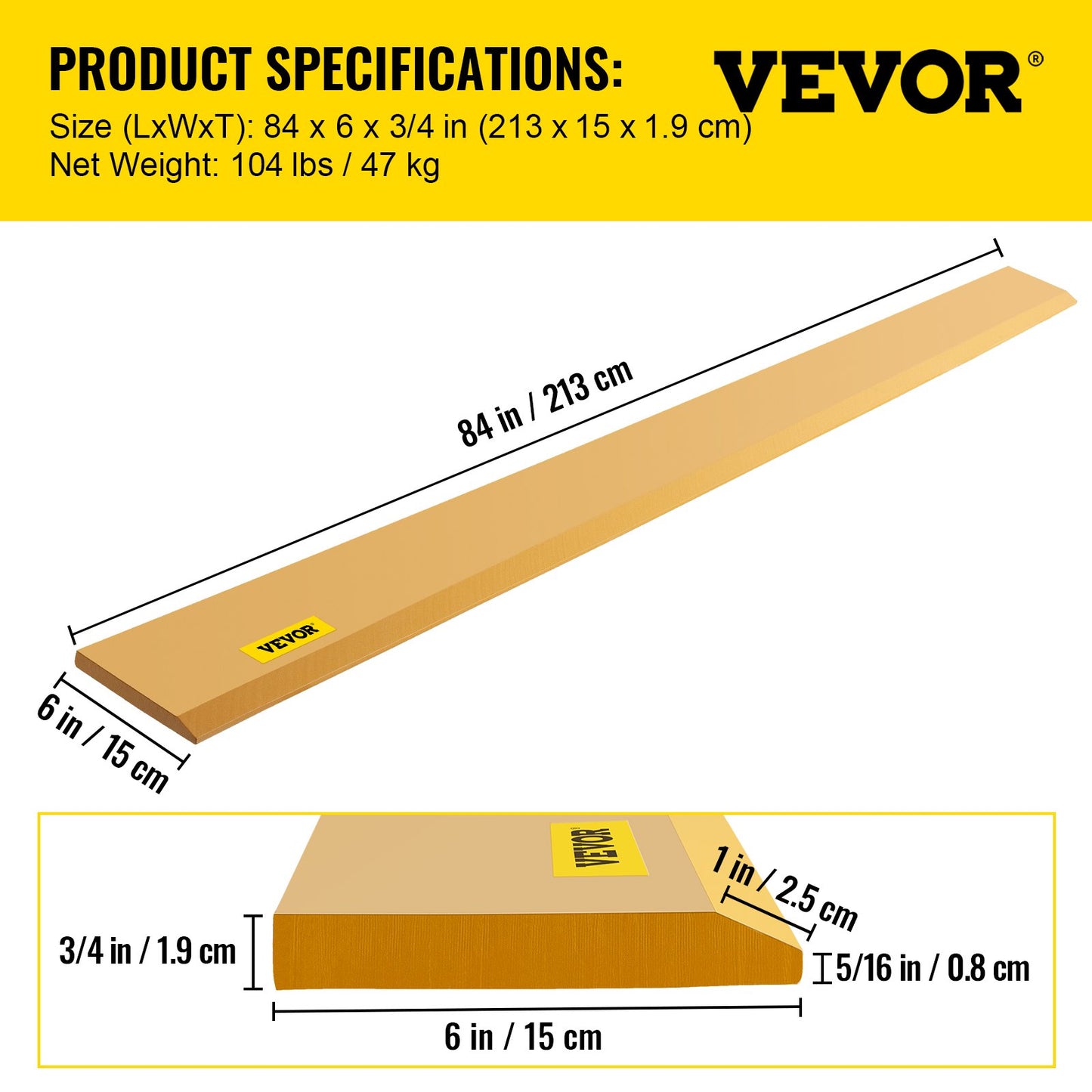 VEVOR Bucket Cutting Edge, 213x15x1.9 Bucket Edge, Weld-on and Bolt-on Advanced