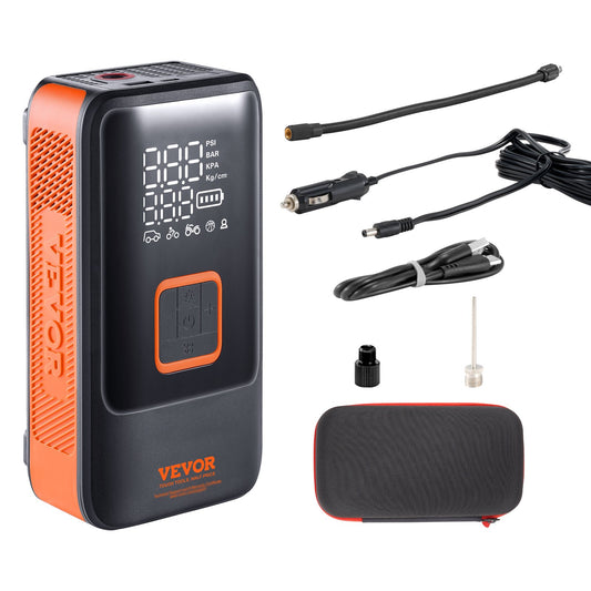 VEVOR Tire Inflator Portable Air Compressor, Dual-Cylinder & 12000mAh Rechargeable
