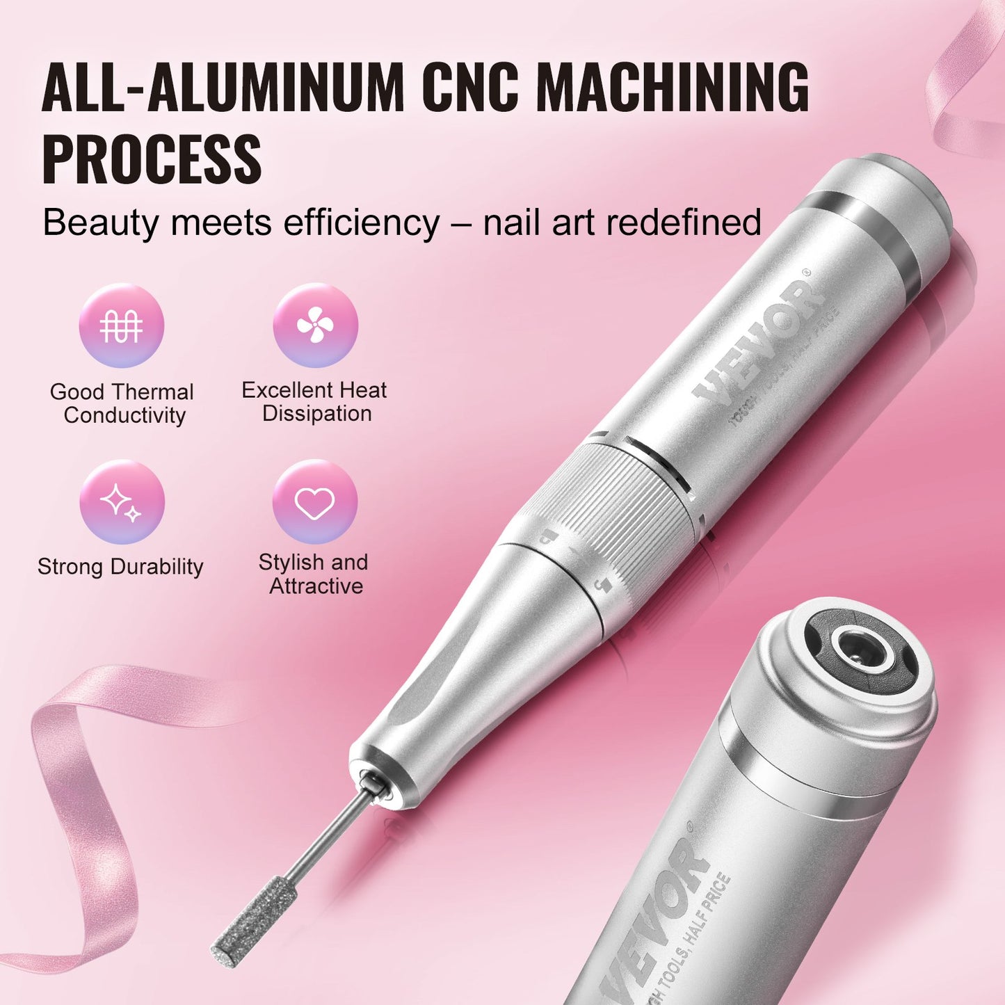 VEVOR Electric Cordless Nail Drill 40000RPM Nail E File Machine with LCD-Display