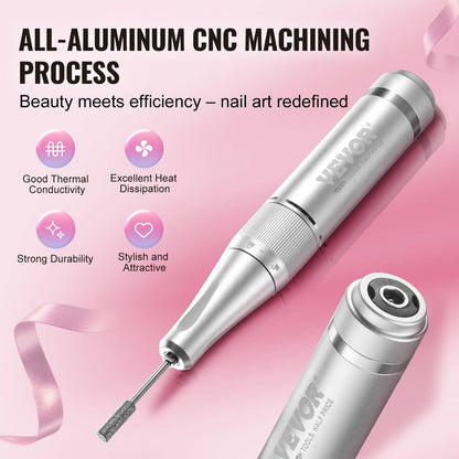 VEVOR Electric Cordless Nail Drill 40000RPM Nail E File Machine with LCD-Display