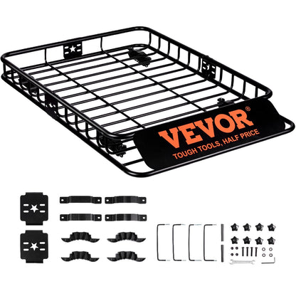 Heavy-Duty Roof Rack Cargo Carrier, 90.7 kg Capacity, 1.17x0.91x0.11 m Size