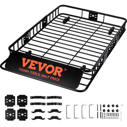 Universal Roof Rack Cargo Basket, 90.7 kg Capacity, 1.63x0.99x0.15 m for SUVs