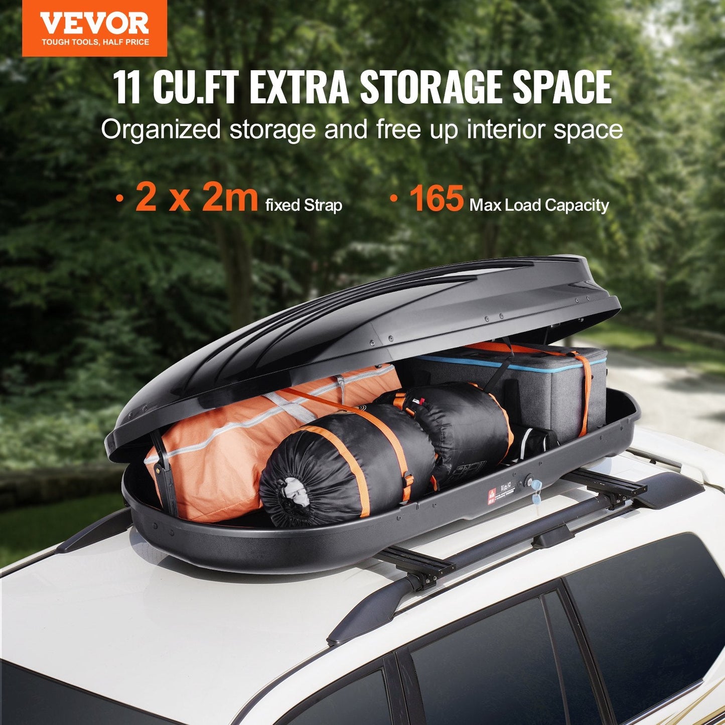 Rooftop Cargo Box 340L for SUVs & Cars, 1.78m, Dual Side Access, 75kg Capacity