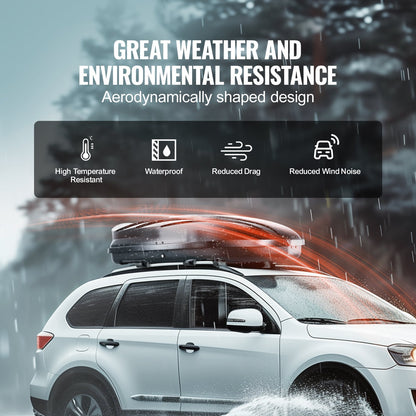 Rooftop Cargo Box 340L for SUVs & Cars, 1.78m, Dual Side Access, 75kg Capacity