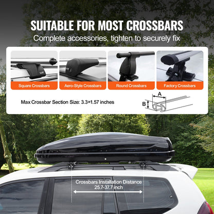 Universal 220L Rooftop Cargo Box for SUVs, Dual Side Opening, Anti-Theft Lock