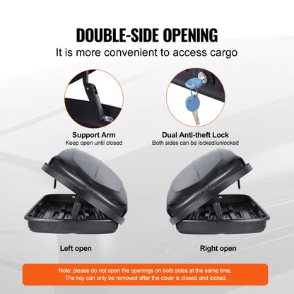 Universal 220L Rooftop Cargo Box for SUVs, Dual Side Opening, Anti-Theft Lock