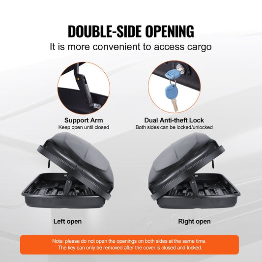 Universal 220L Rooftop Cargo Box for SUVs, Dual Side Opening, Anti-Theft Lock