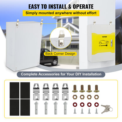 Charging Station Enclosure for Tesla, Dimensions 28'' x 20'' x 10'', Outdoor Wire Management Box, IP32 Rated for Water and Dust Resistance, Constructed from Durable Cool Roll Steel, Suitable for Tesla Wall Connector